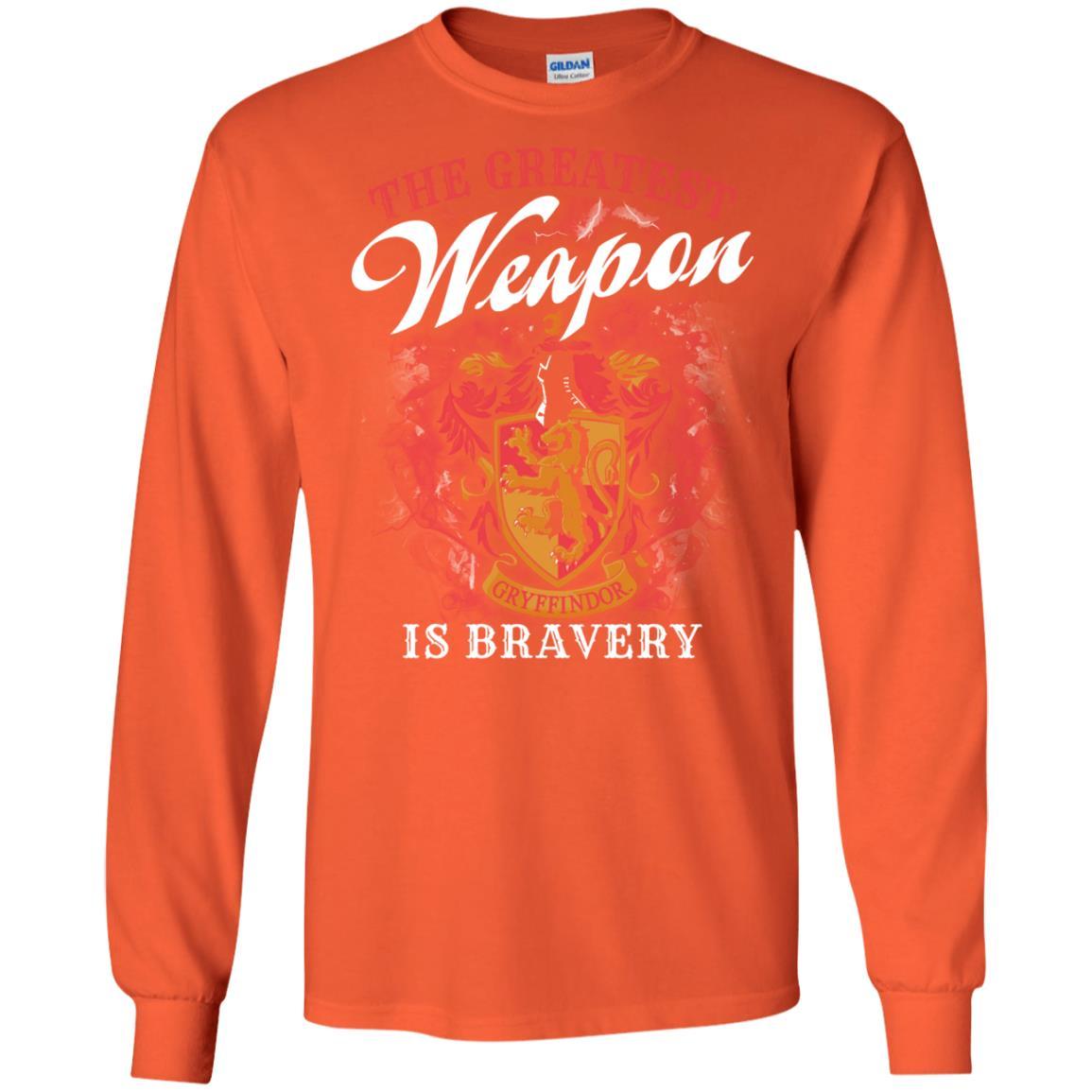 The Greatest Weapon Is Bravery Harry Potter Fan T-shirt Orange S