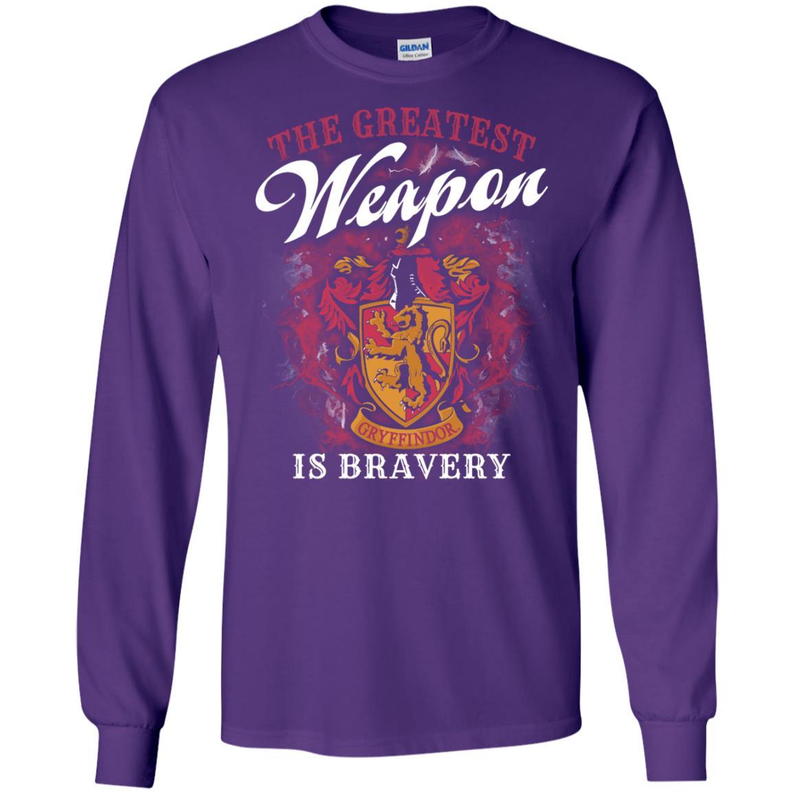 The Greatest Weapon Is Bravery Harry Potter Fan T-shirt Purple S