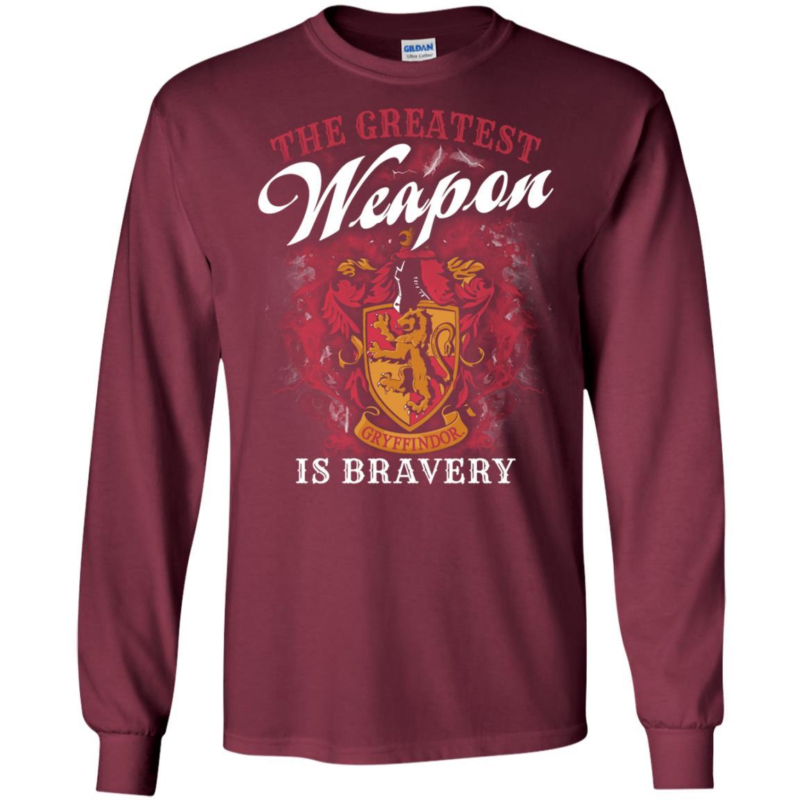 The Greatest Weapon Is Bravery Harry Potter Fan T-shirt Maroon S