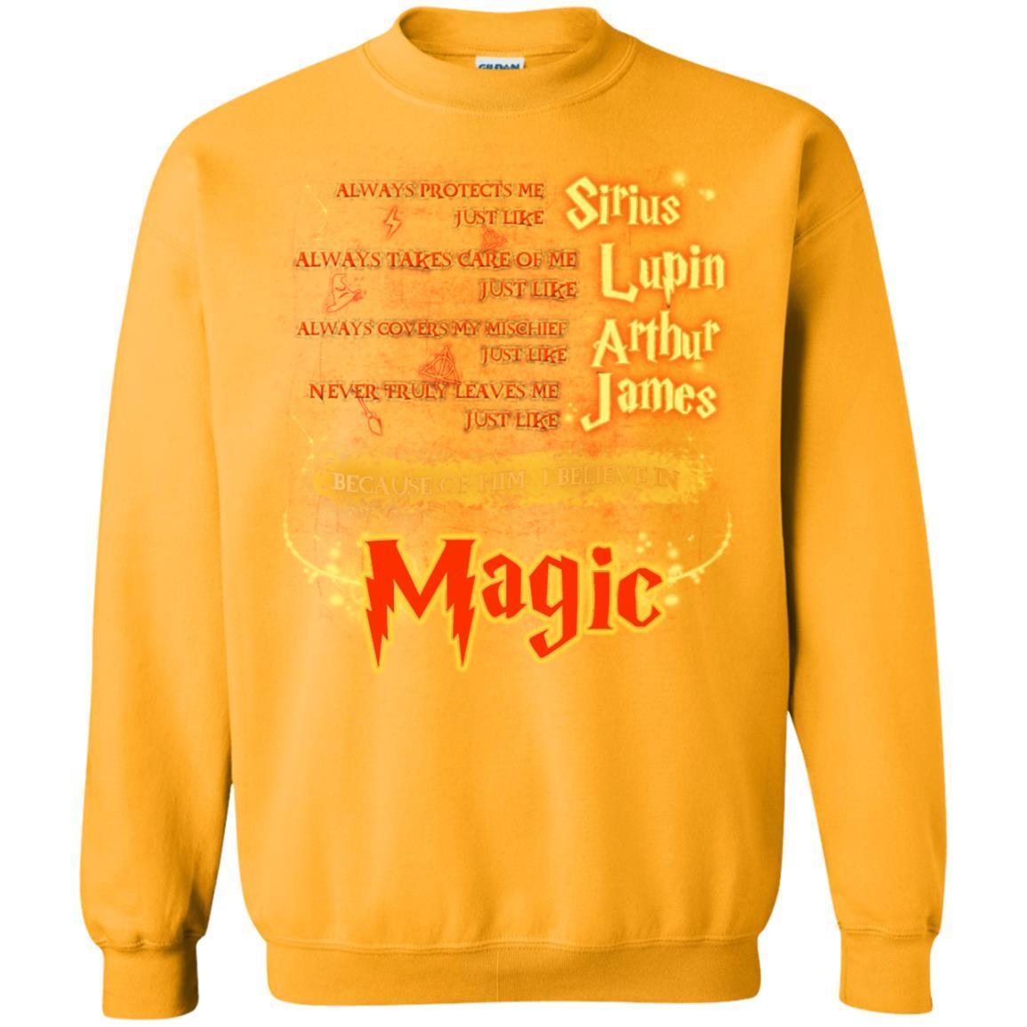 Always Protects Me Just Like Sirius Because Of Him I Believe In Magic Potterhead's Dad Harry Potter Shirt