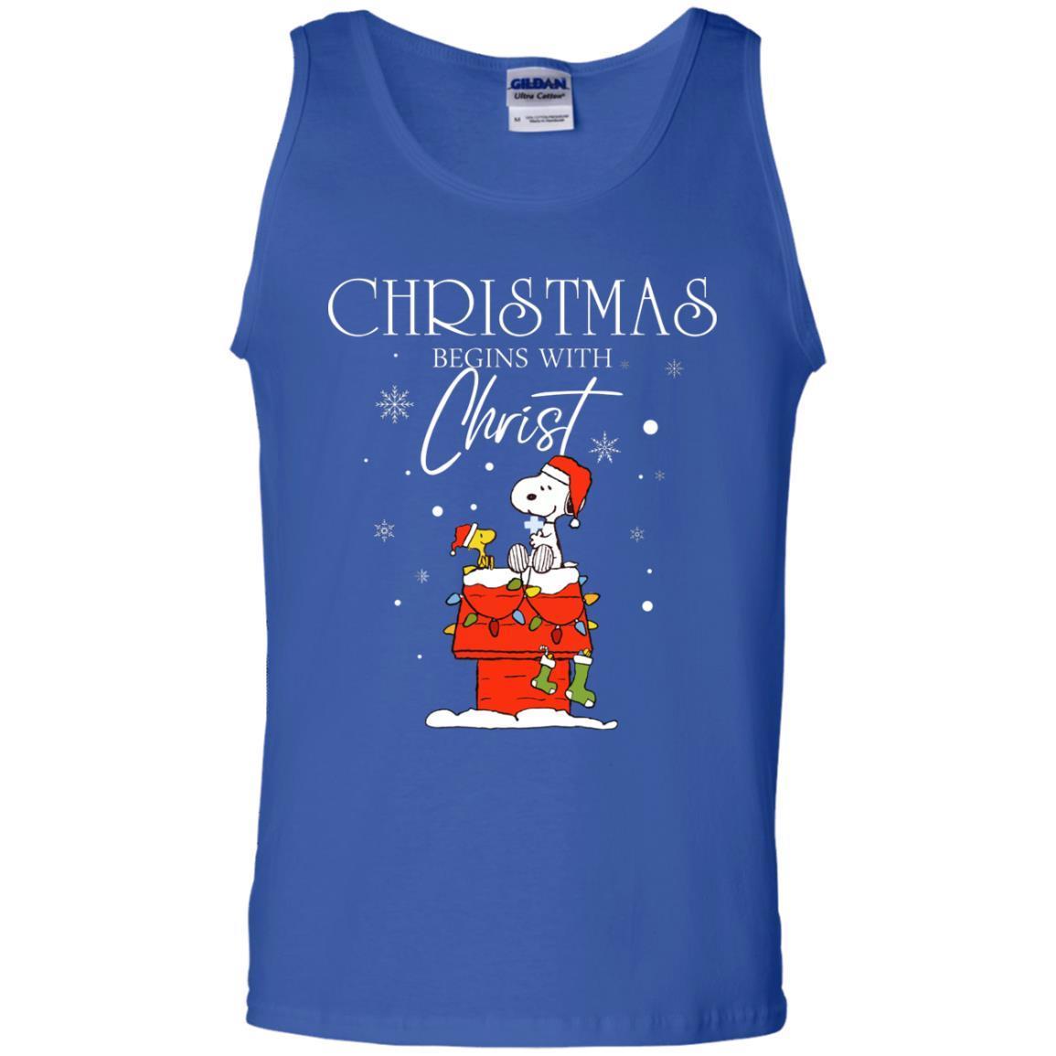 Christmas Begins With Christ Shirt Royal S