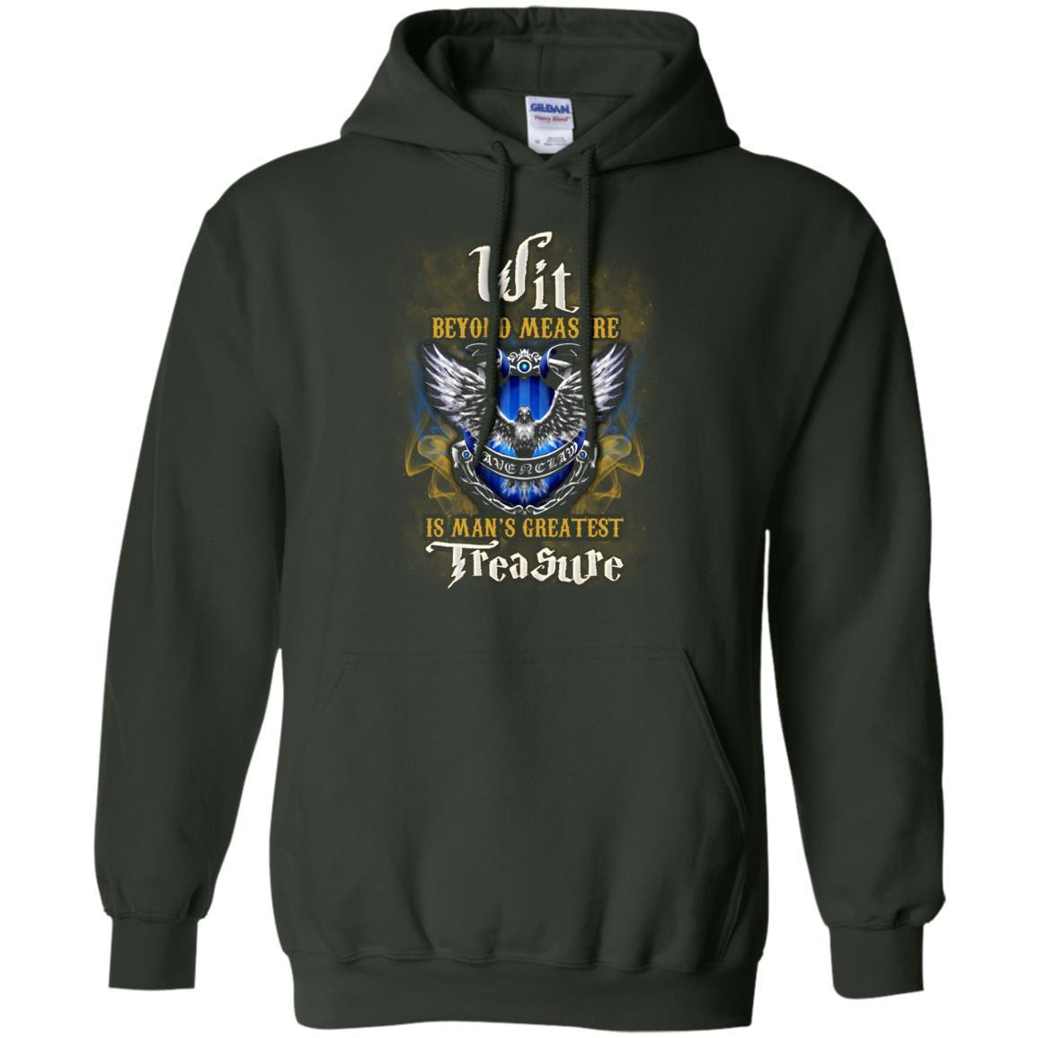 Wit Beyond Measure Is Man's Greatest Treasure Ravenclaw House Harry Potter Fan Shirt Forest Green S