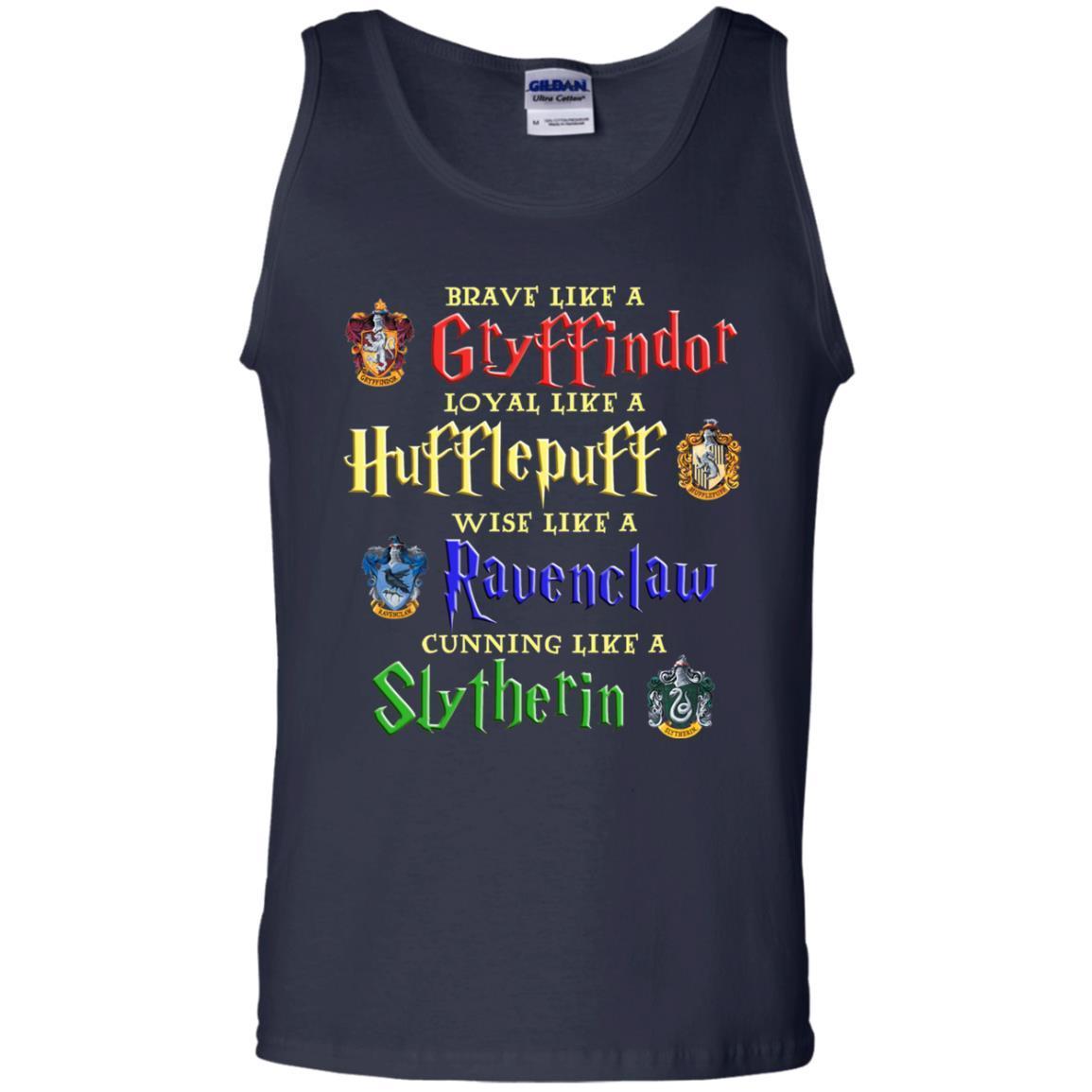Brave Like A Gryffindor Loyal Like A Hufflepuff Harry Potter Hogwarts Shirt Navy S