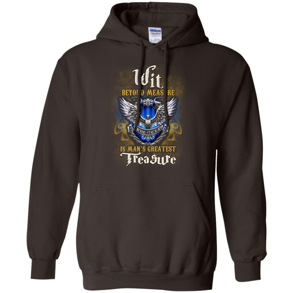 Wit Beyond Measure Is Man's Greatest Treasure Ravenclaw House Harry Potter Fan Shirt Dark Chocolate S
