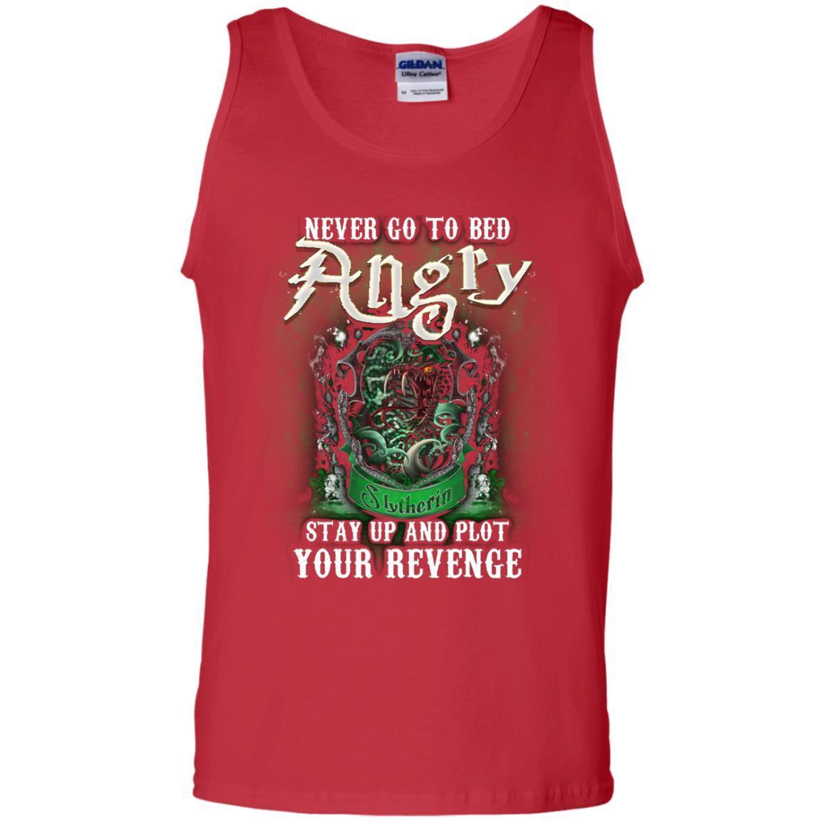 Never Go To Bed Angry Stay Up And Plot Your Revenge Slytherin House Harry Potter Shirt Red S
