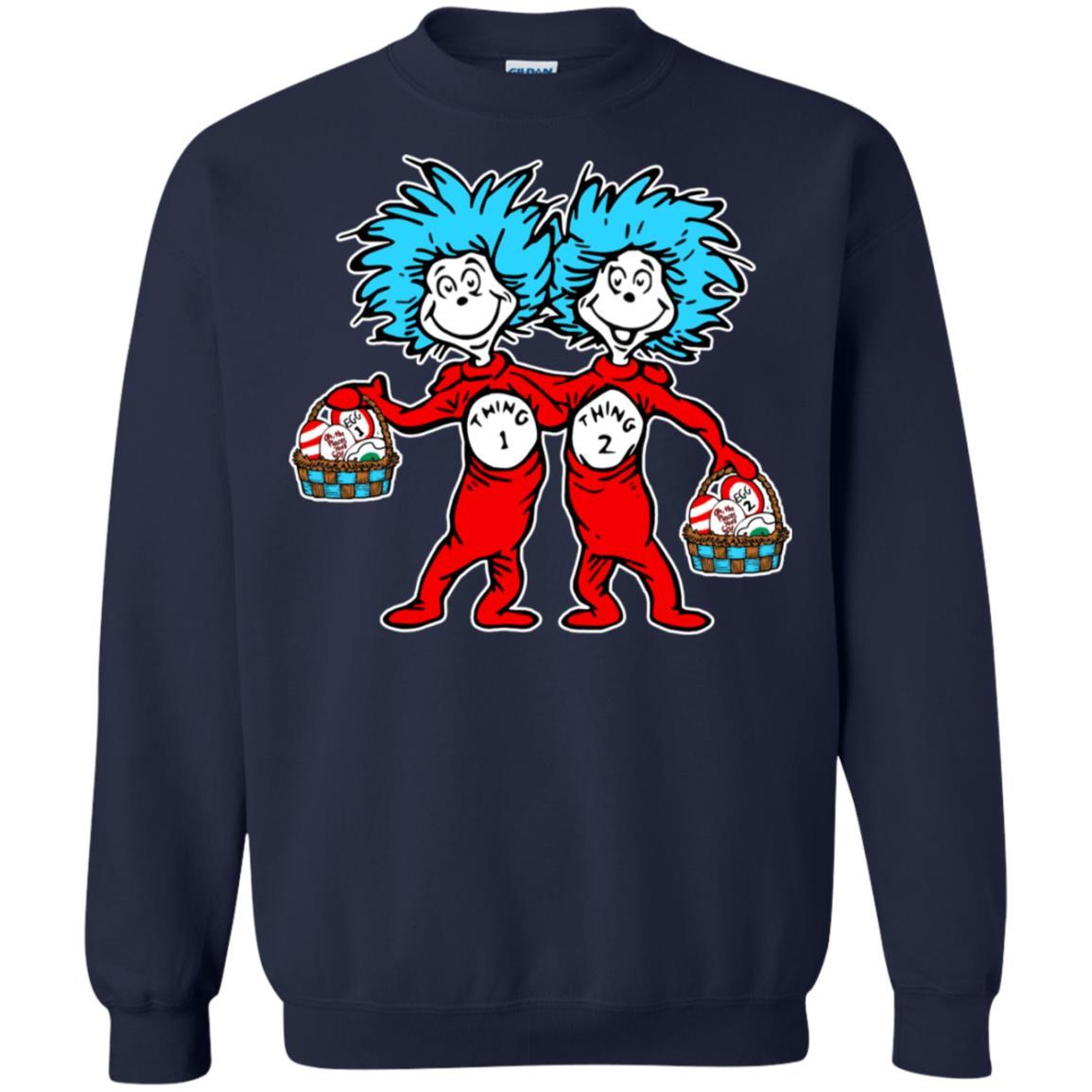 Dr. Seuss Thing 1 Thing 2 Easter Egg T-shirt Navy S