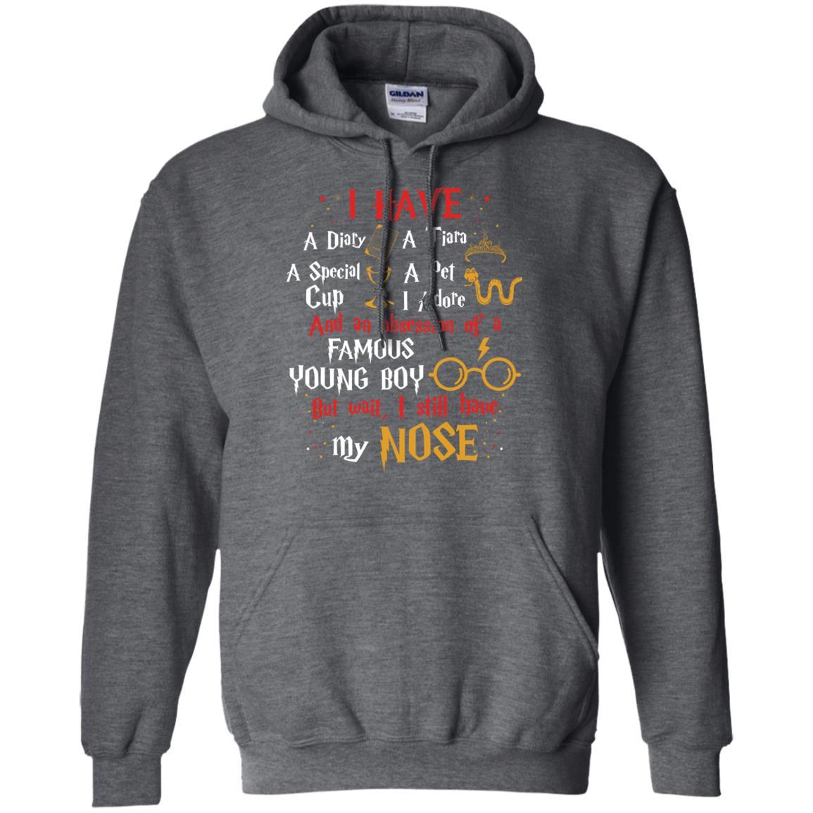 I Have A Diary, A Tiara, A Special Cup, A Pet I Adore And An Obsession Of A Famous Young Boy Harry Potter Fan T-shirt Dark Heather S