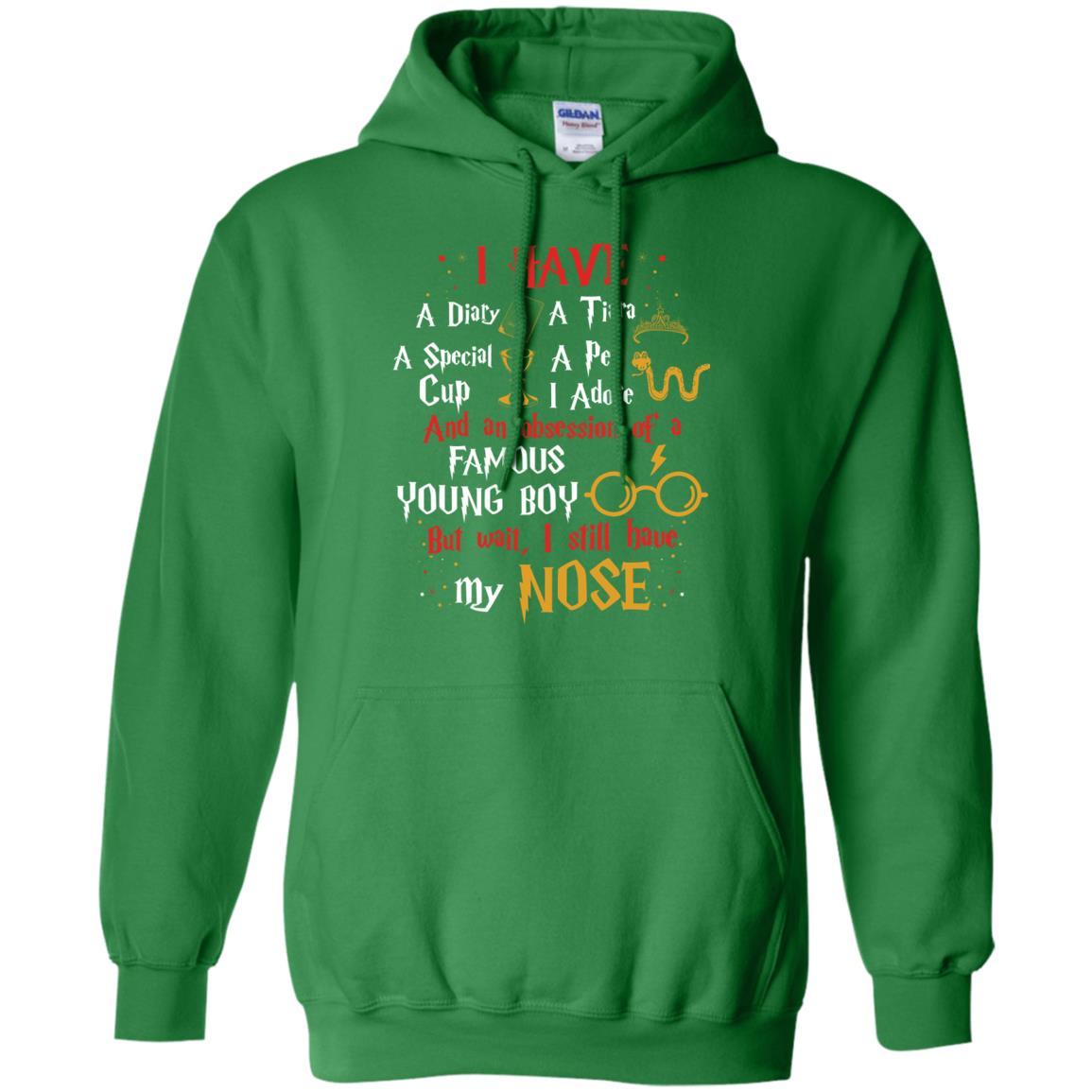 I Have A Diary, A Tiara, A Special Cup, A Pet I Adore And An Obsession Of A Famous Young Boy Harry Potter Fan T-shirt Irish Green S