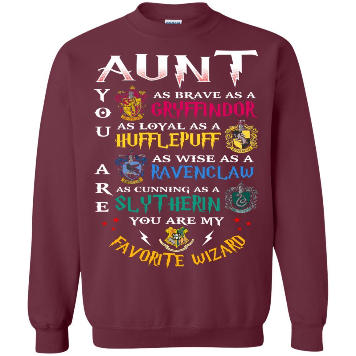 Aunt My Favorite Wizard Harry Potter Fan T-shirt Maroon S