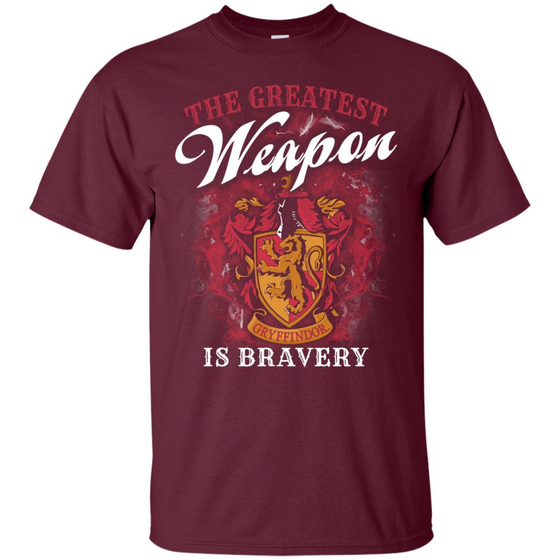 The Greatest Weapon Is Bravery Harry Potter Fan T-shirt Maroon S