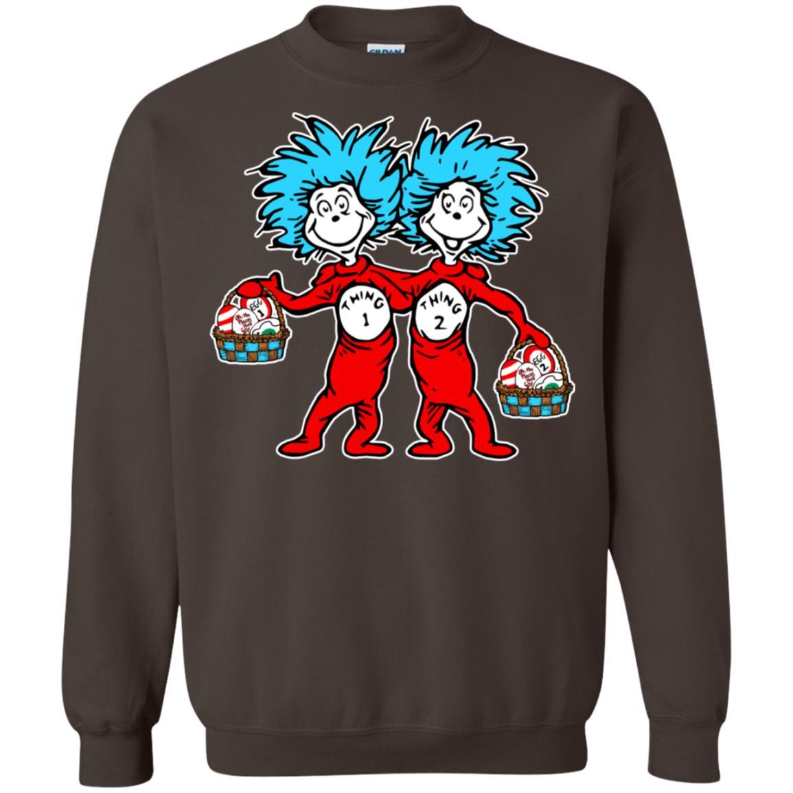 Dr. Seuss Thing 1 Thing 2 Easter Egg T-shirt Dark Chocolate S