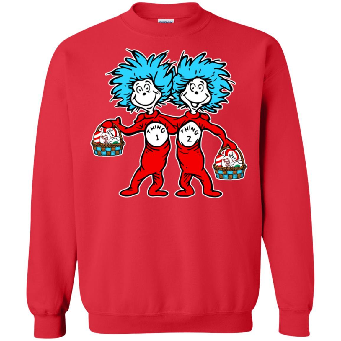 Dr. Seuss Thing 1 Thing 2 Easter Egg T-shirt Red S