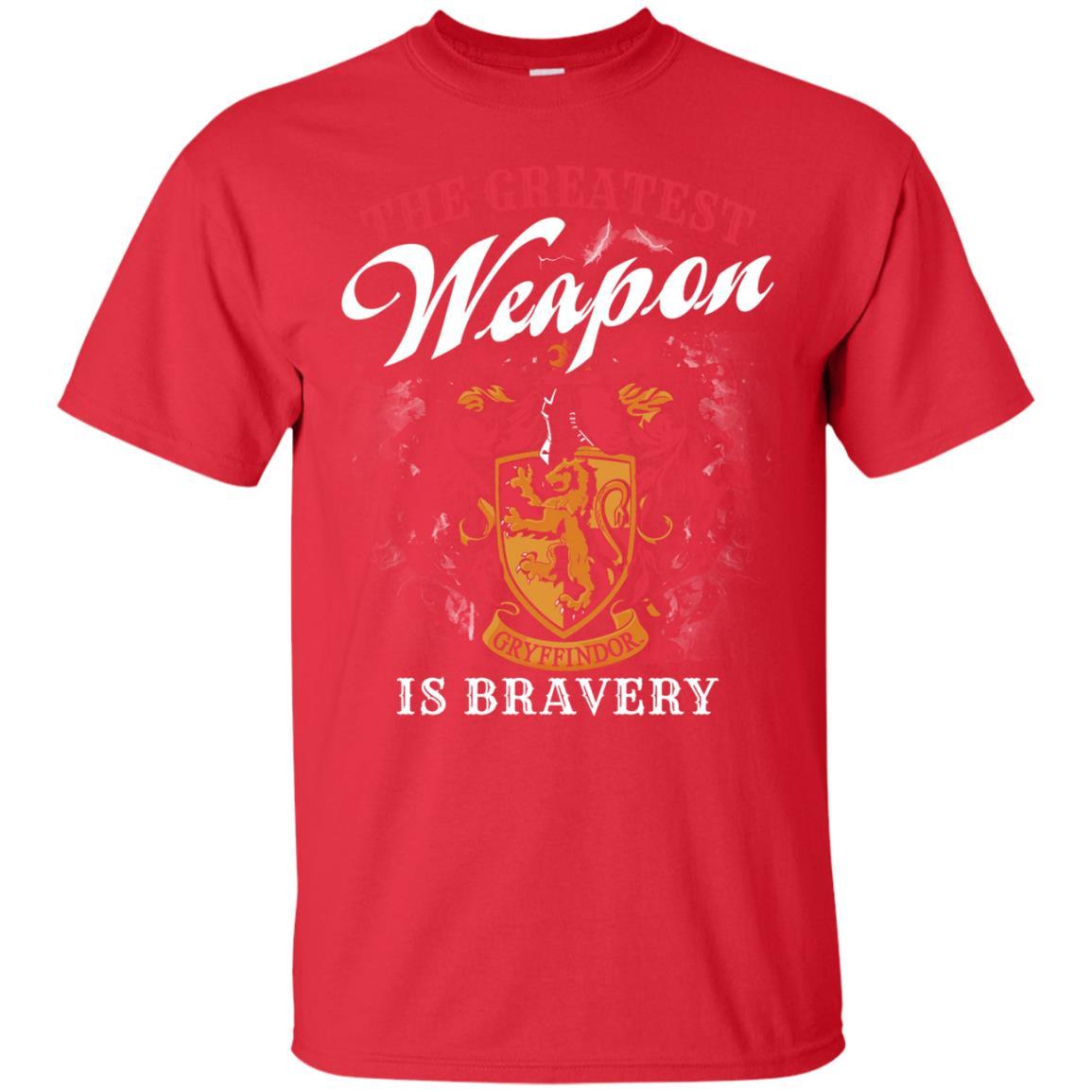 The Greatest Weapon Is Bravery Harry Potter Fan T-shirt Red S