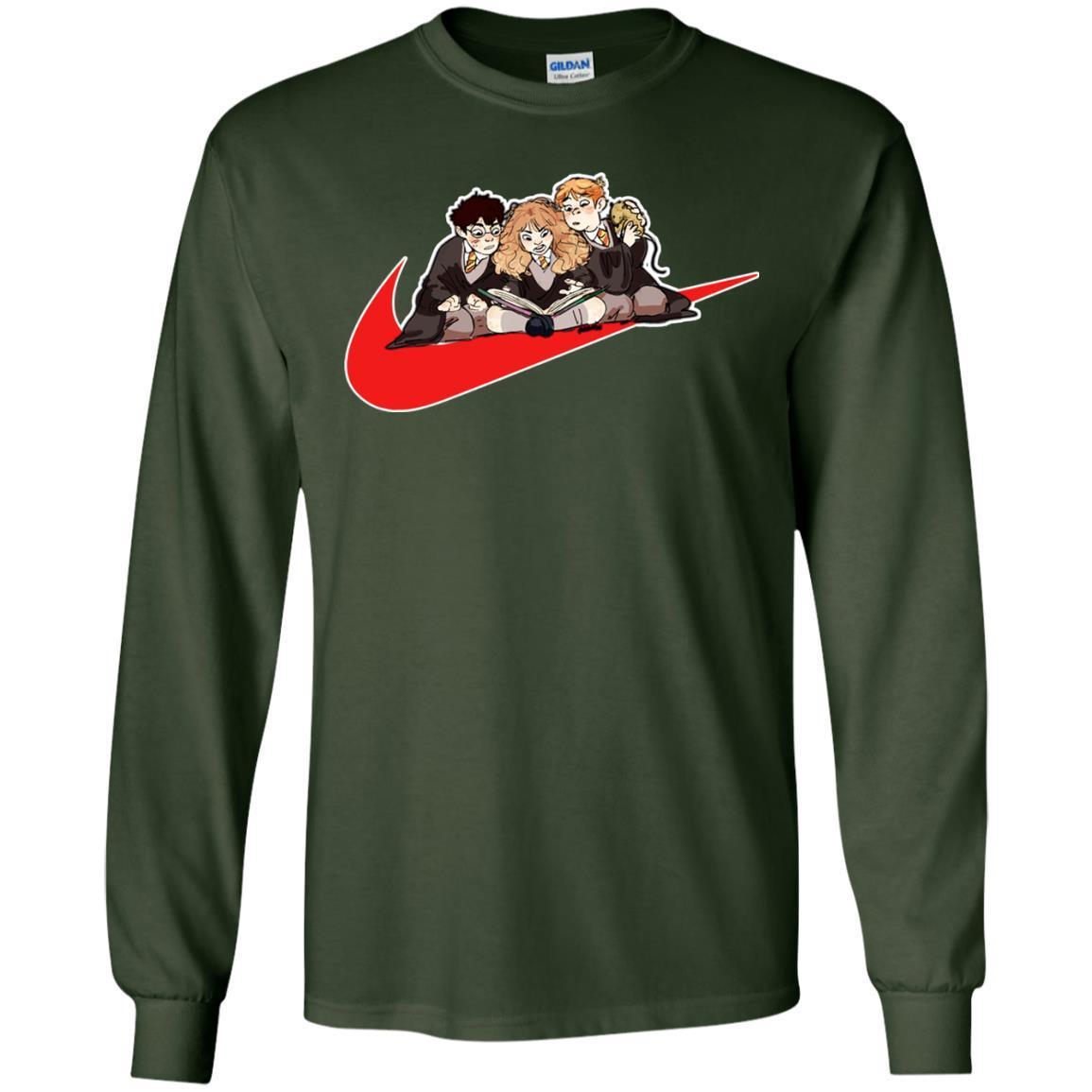 Harry Ron Hermione Gryffindor House Harry Potter Fan Shirt Forest Green S