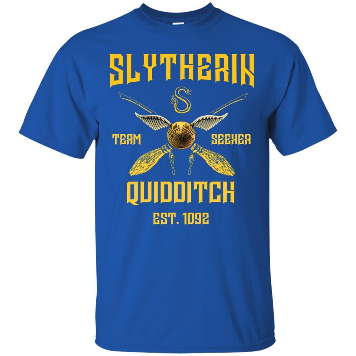 Slytherin Quiddith Team Seeker Est 1092 Harry Potter Shirt Royal S