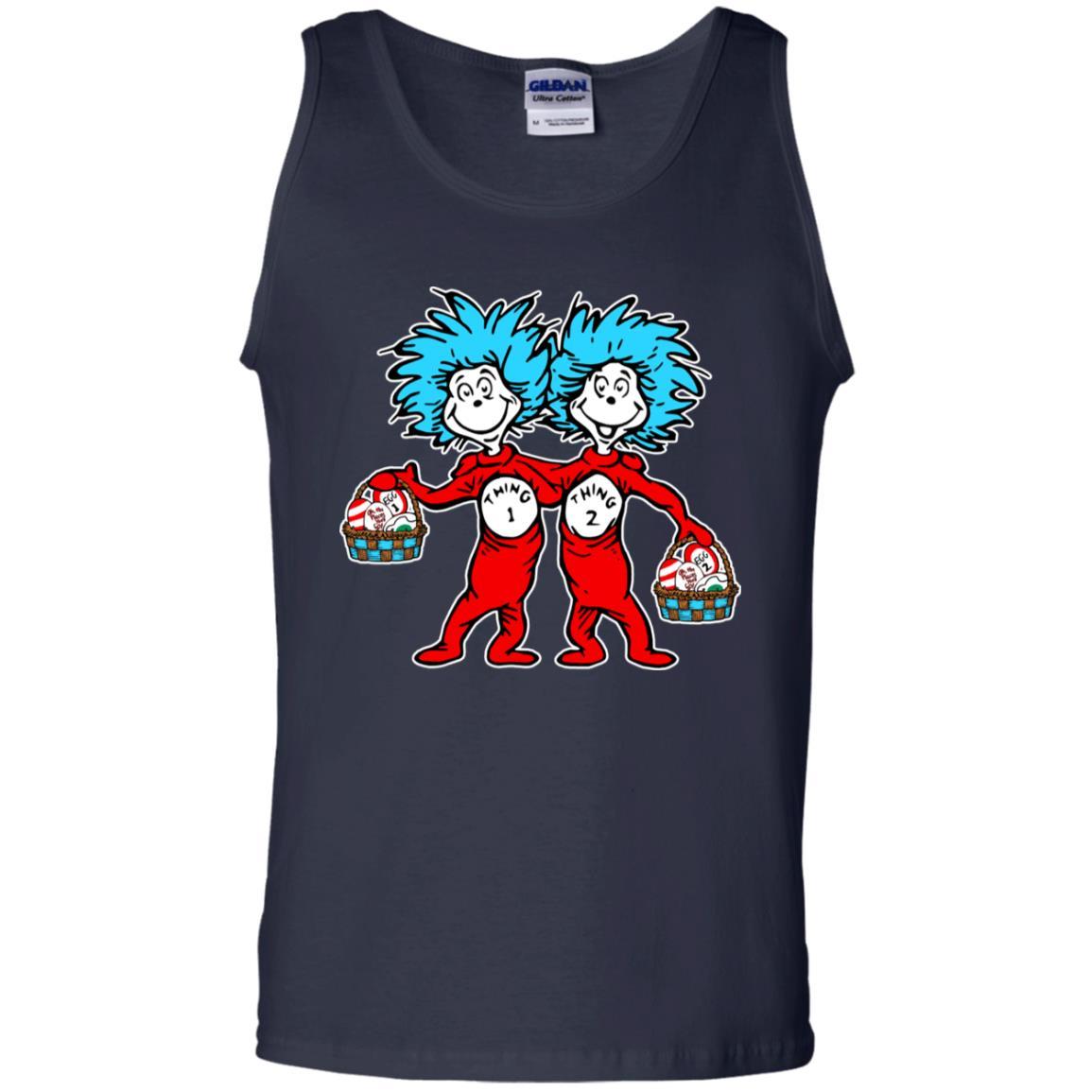 Dr. Seuss Thing 1 Thing 2 Easter Egg T-shirt Navy S