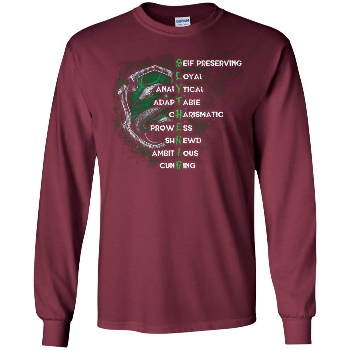 Slytherin House Harry Potter Fan Shirt Maroon S