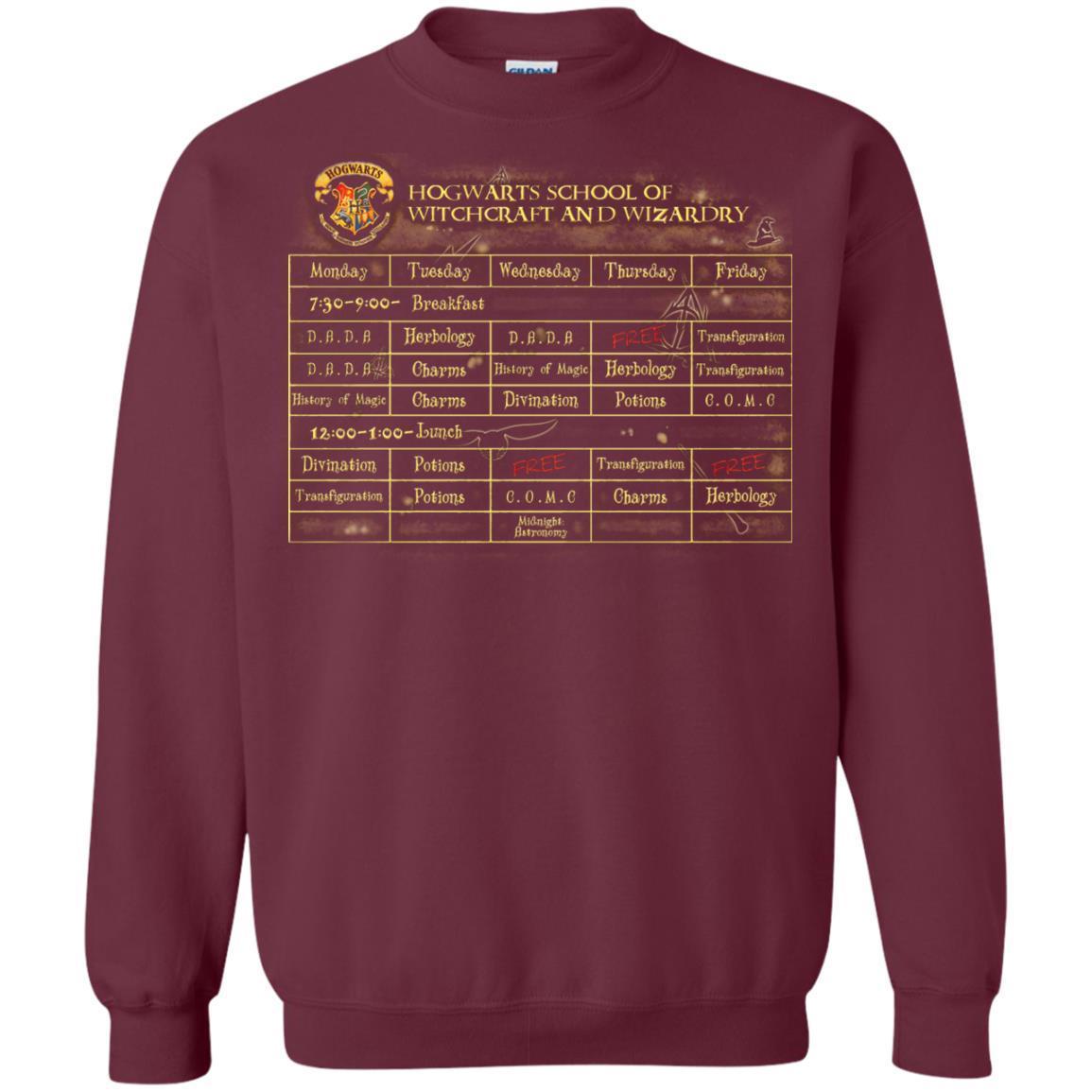 Harry's Schedule Harry Potter Shirt Maroon S