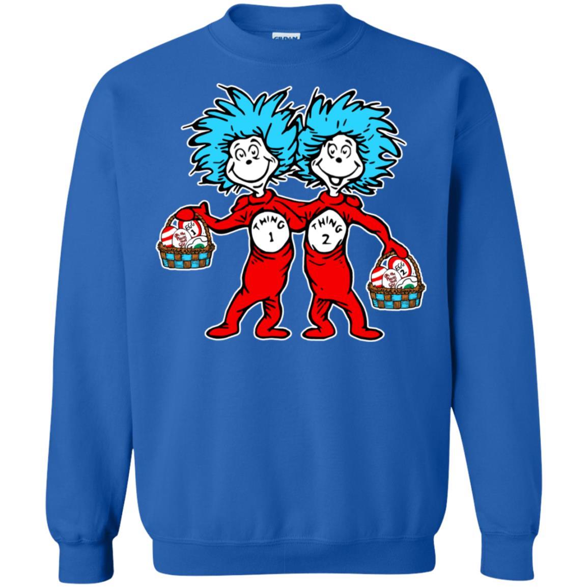 Dr. Seuss Thing 1 Thing 2 Easter Egg T-shirt Royal S