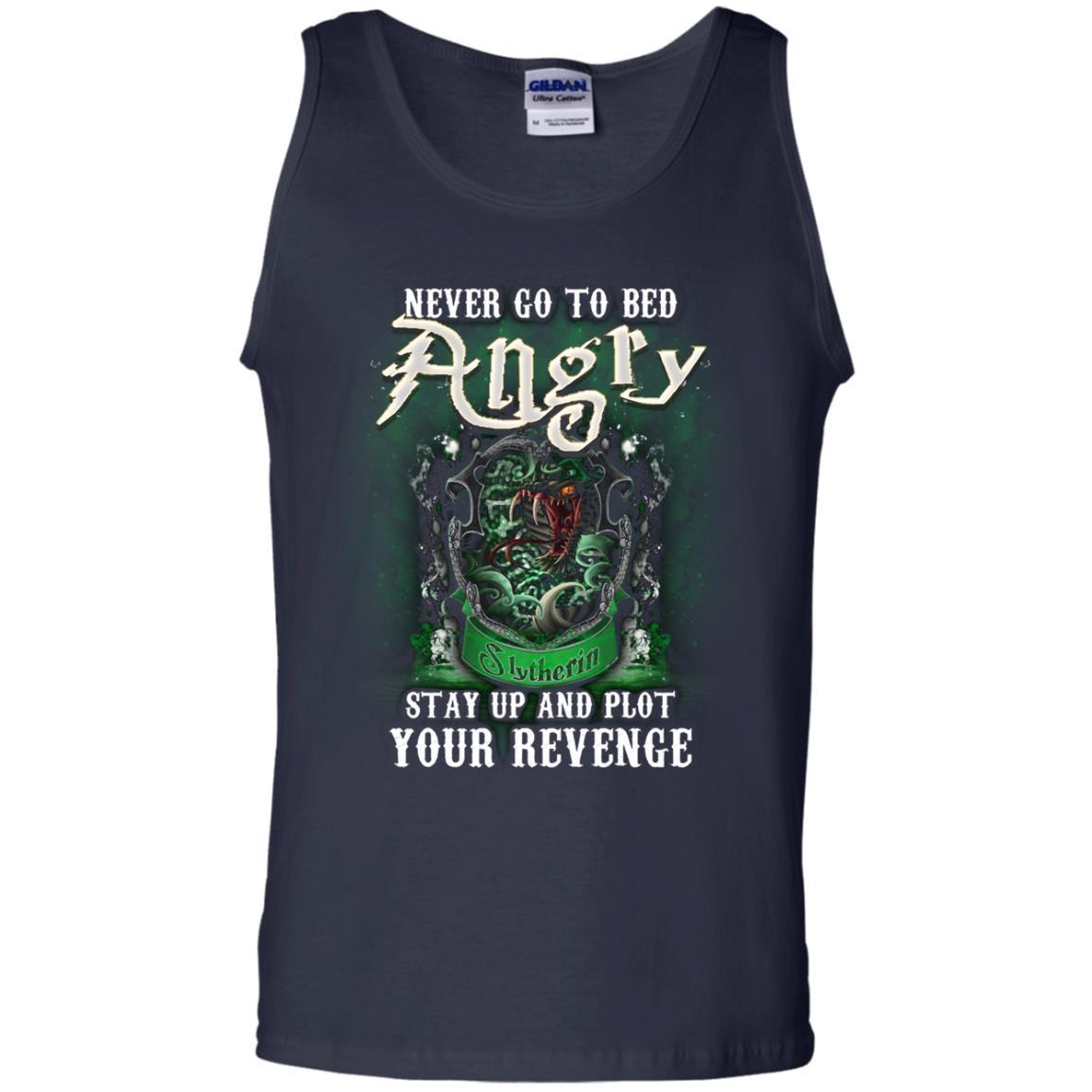 Never Go To Bed Angry Stay Up And Plot Your Revenge Slytherin House Harry Potter Shirt Navy S