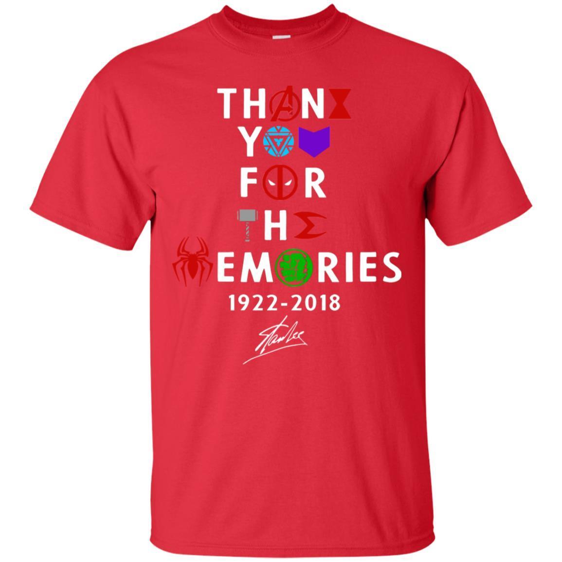 Thank You For The Memories Stan Lee Movie Hero Fan Shirt Red S