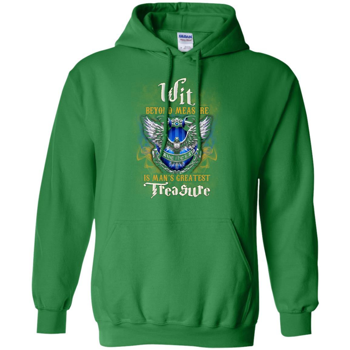 Wit Beyond Measure Is Man's Greatest Treasure Ravenclaw House Harry Potter Fan Shirt Irish Green S