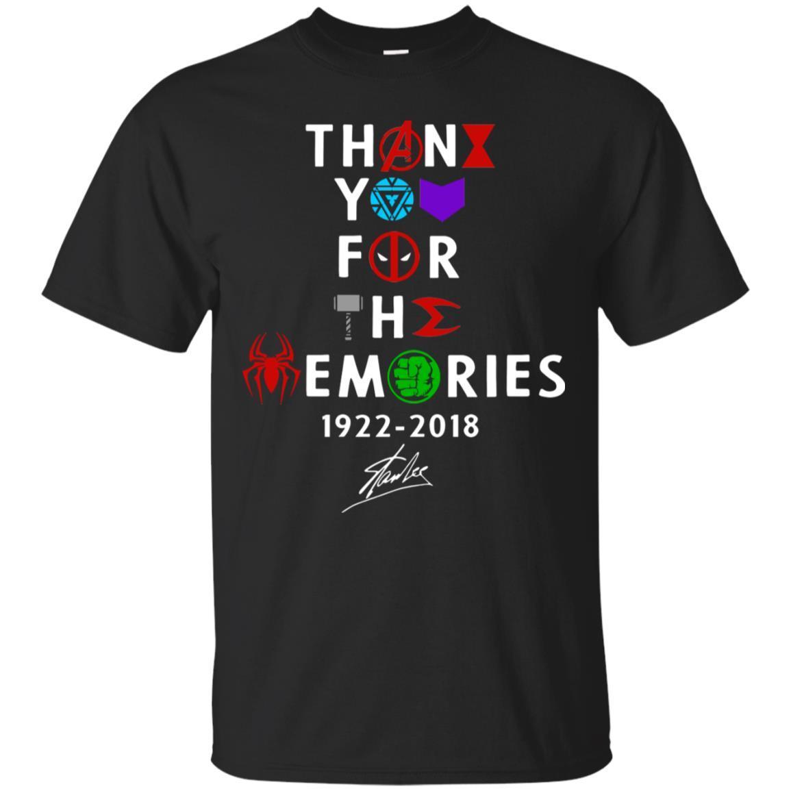 Thank You For The Memories Stan Lee Movie Hero Fan Shirt Black S
