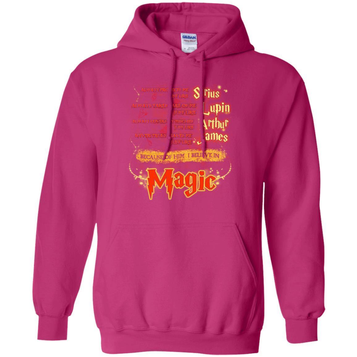 Always Protects Me Just Like Sirius Because Of Him I Believe In Magic Potterhead's Dad Harry Potter Shirt Heliconia S