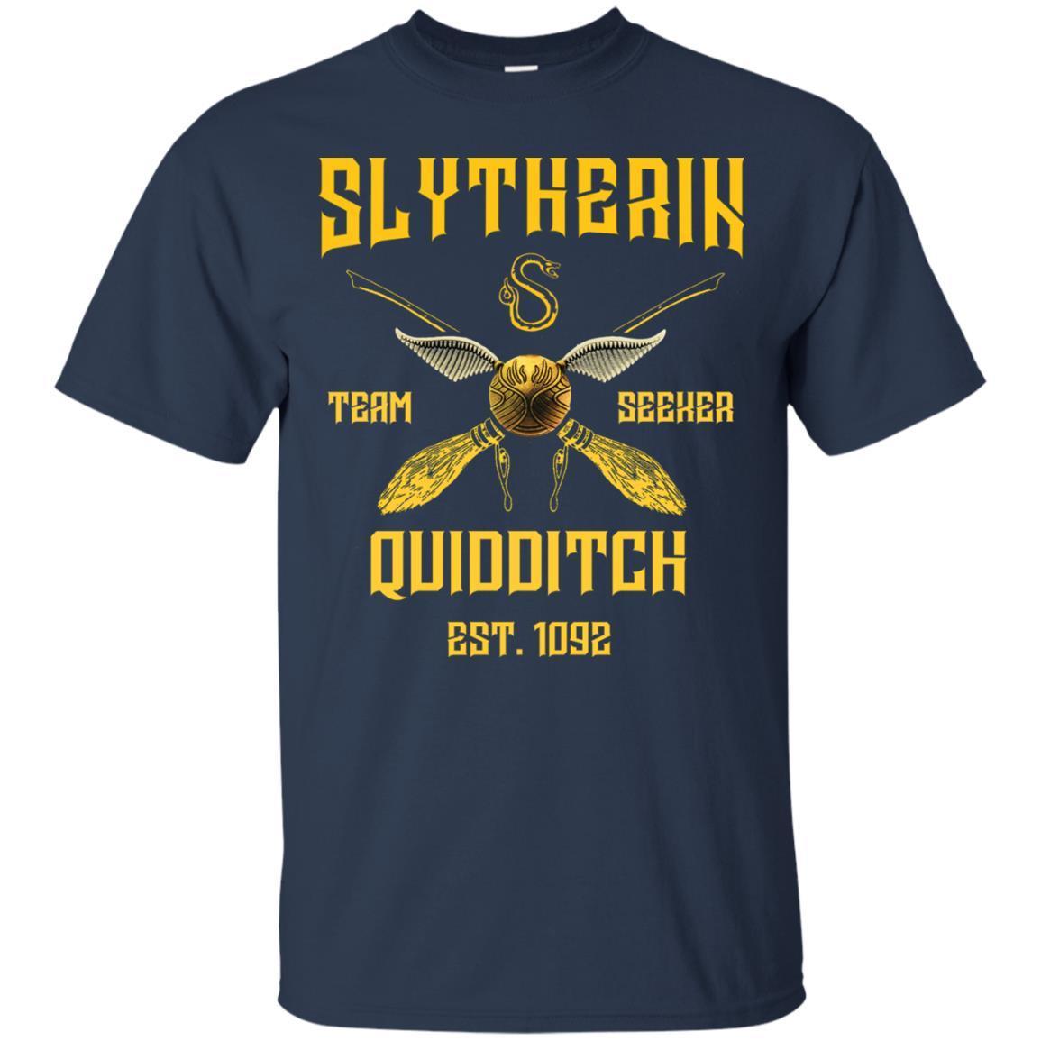 Slytherin Quiddith Team Seeker Est 1092 Harry Potter Shirt Navy S