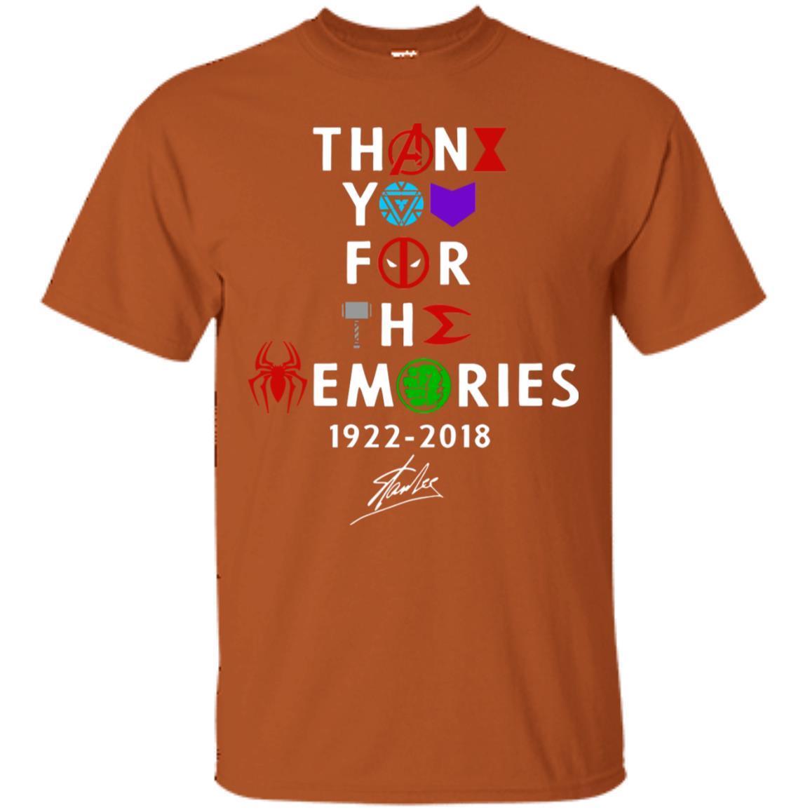 Thank You For The Memories Stan Lee Movie Hero Fan Shirt