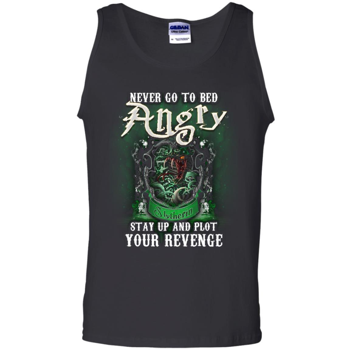 Never Go To Bed Angry Stay Up And Plot Your Revenge Slytherin House Harry Potter Shirt Black S