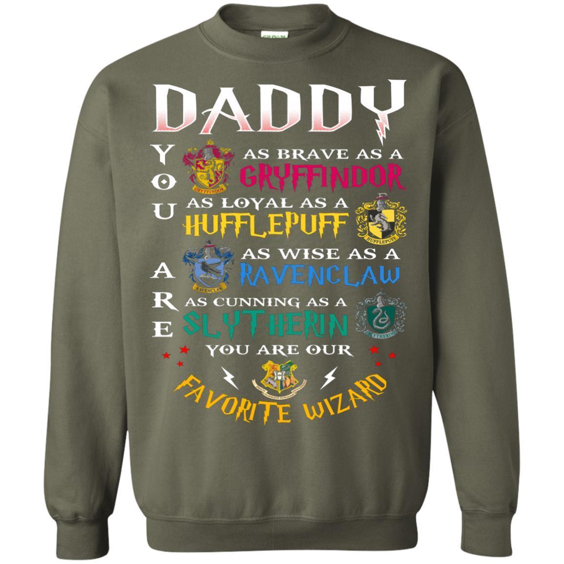 Daddy Our Favorite Wizard Harry Potter Fan T-shirt Military Green S