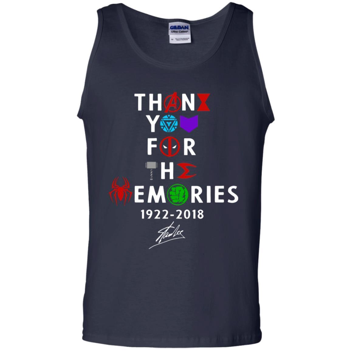 Thank You For The Memories Stan Lee Movie Hero Fan Shirt Navy S