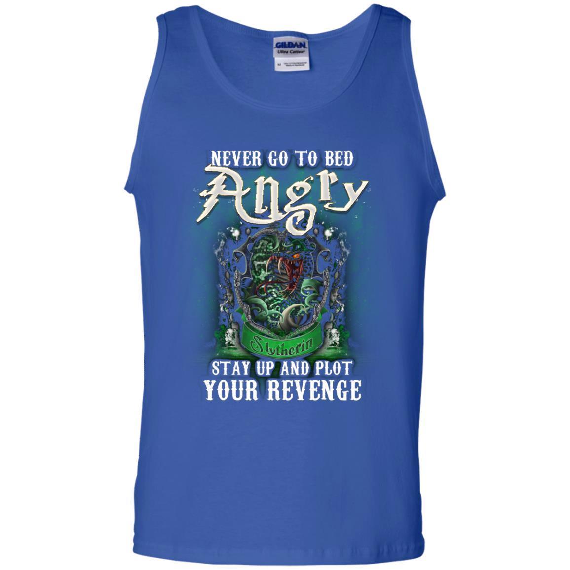 Never Go To Bed Angry Stay Up And Plot Your Revenge Slytherin House Harry Potter Shirt Royal S