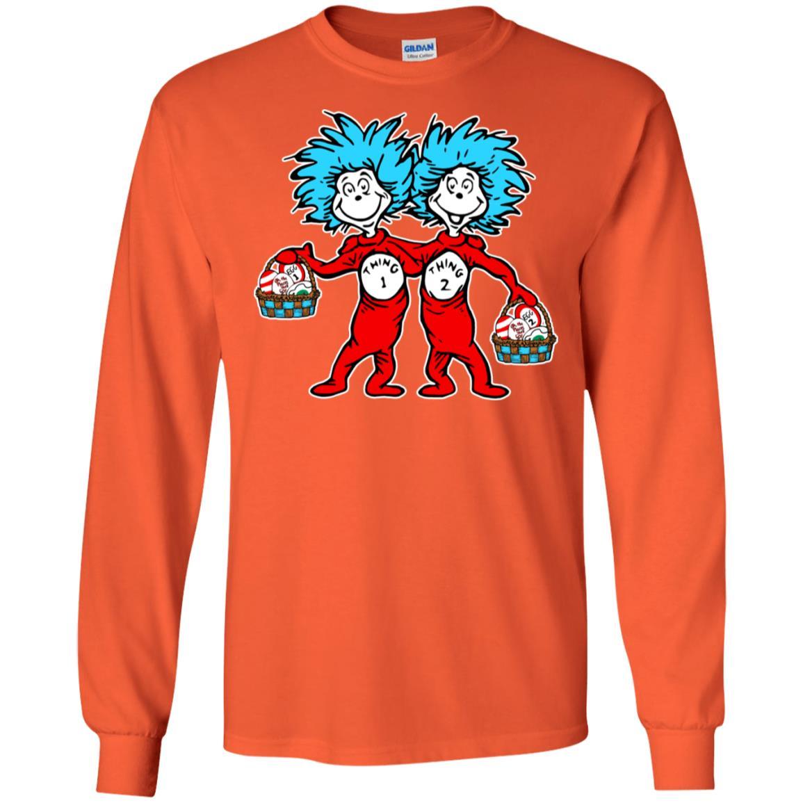 Dr. Seuss Thing 1 Thing 2 Easter Egg T-shirt Orange S