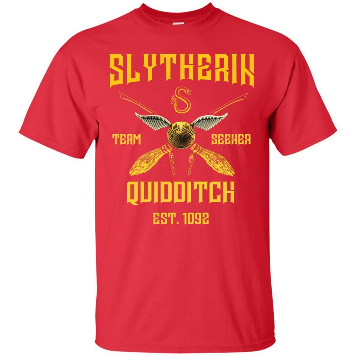 Slytherin Quiddith Team Seeker Est 1092 Harry Potter Shirt Red S