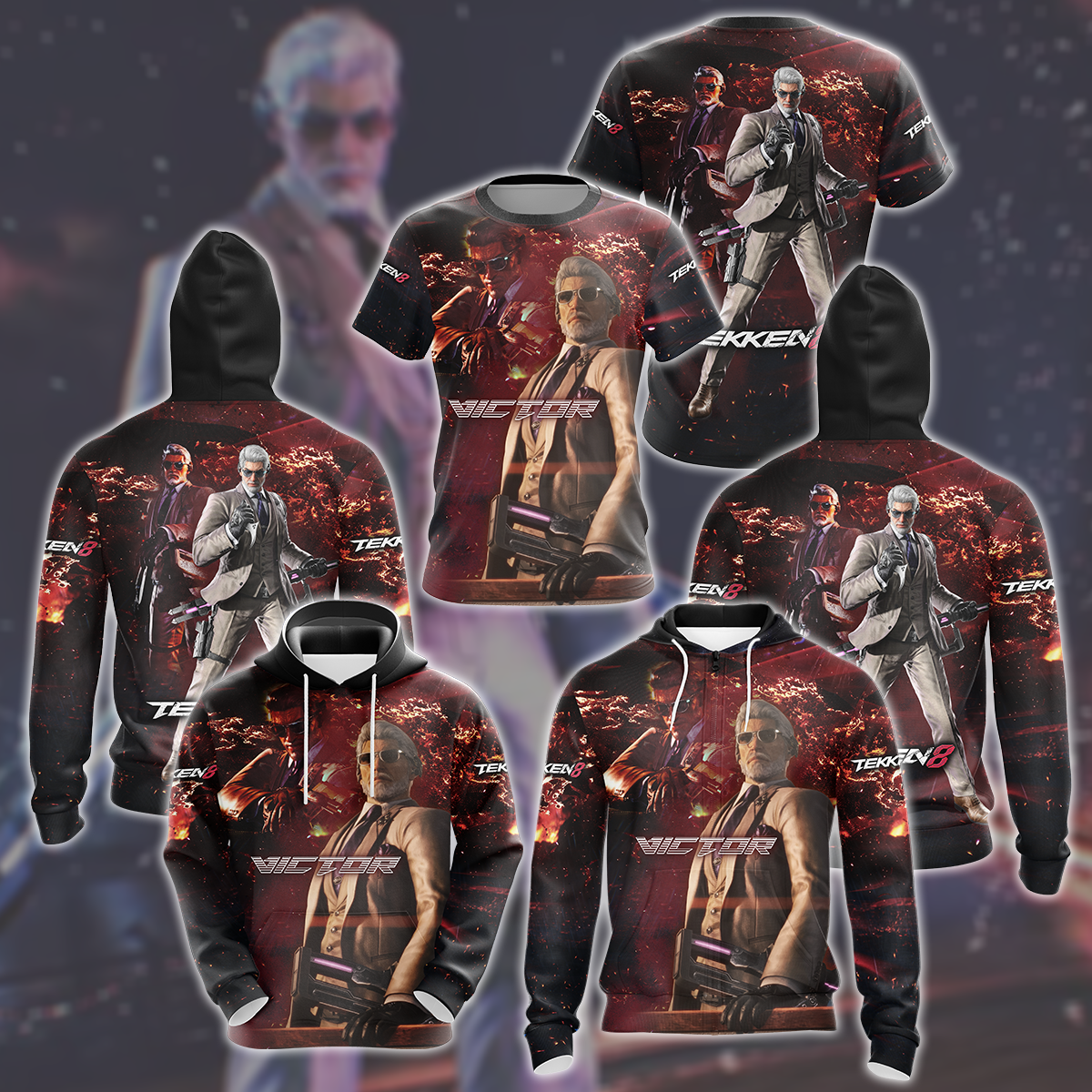 Tekken 8 Victor Video Game All Over Printed T-shirt Tank Top Zip Hoodie Pullover Hoodie Hawaiian Shirt Beach Shorts Joggers