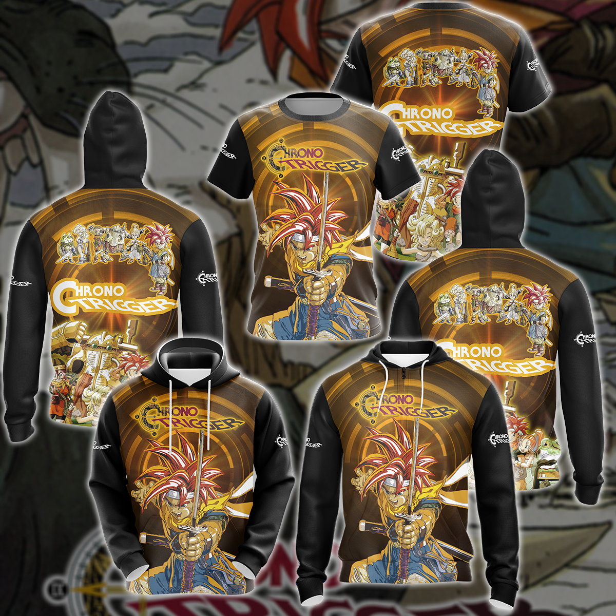 Chrono Trigger Video Game All-Over T-shirt Hoodie Tank Top Hawaiian Shirt Beach Shorts Joggers