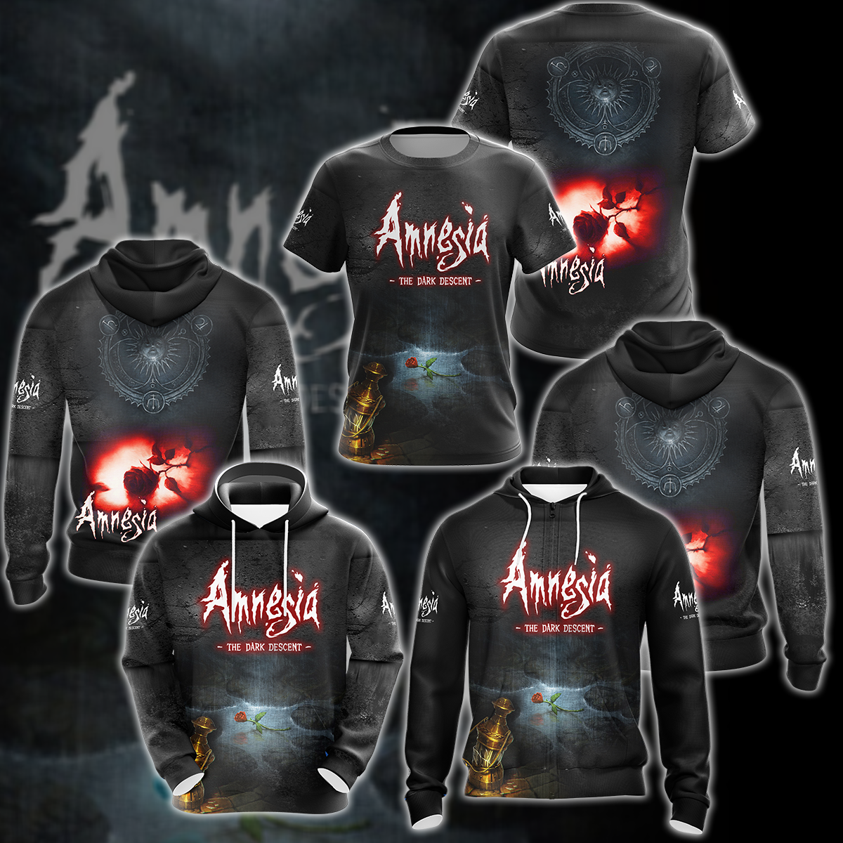Amnesia: The Dark Descent Video Game 3D All Over Printed T-shirt Tank Top Zip Hoodie Pullover Hoodie Hawaiian Shirt Beach Shorts Jogger