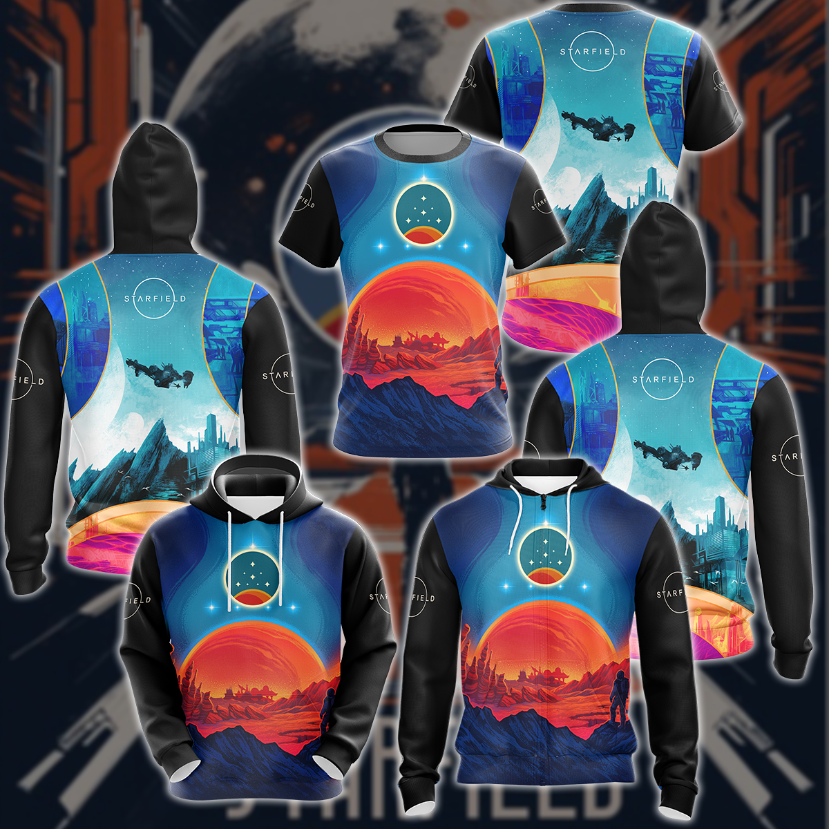 Starfield Video Game 3D All Over Printed T-shirt Tank Top Zip Hoodie Pullover Hoodie Hawaiian Shirt Beach Shorts Joggers