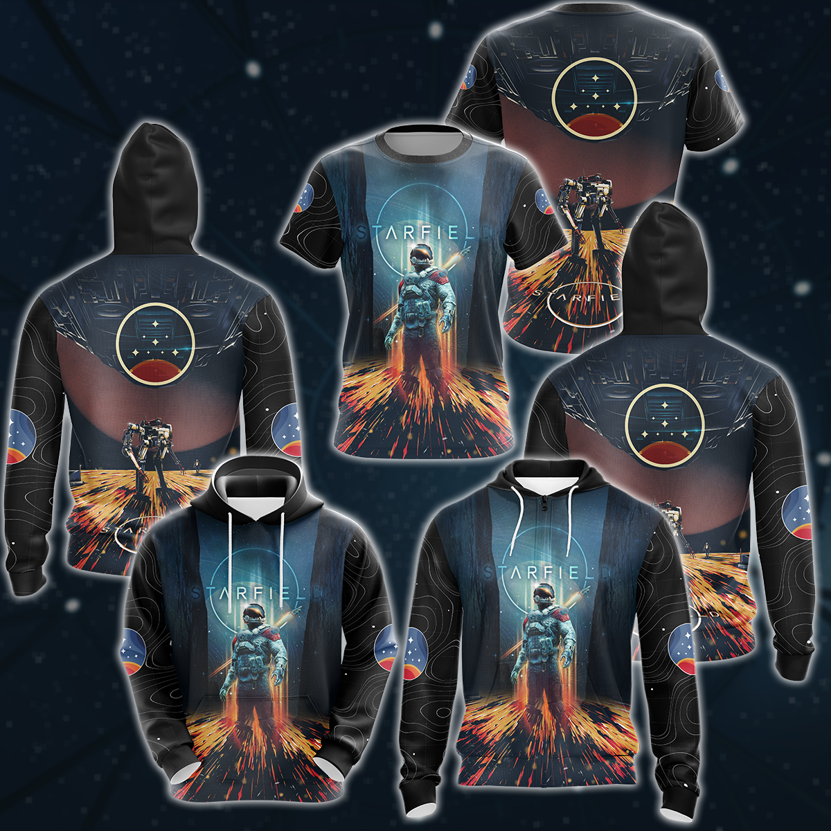 Starfield Video Game 3D All Over Printed T-shirt Tank Top Zip Hoodie Pullover Hoodie Hawaiian Shirt Beach Shorts Joggers