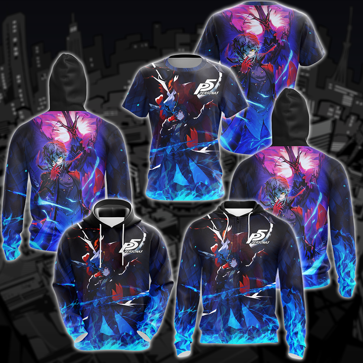 Persona 5 Video Game 3D All Over Printed T-shirt Tank Top Zip Hoodie Pullover Hoodie Hawaiian Shirt Beach Shorts Joggers
