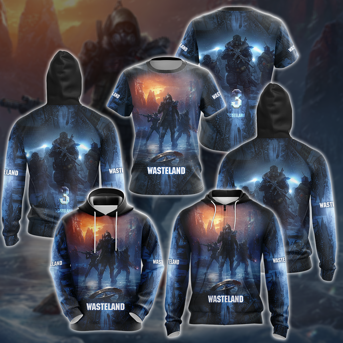 Wasteland 3 Video Game 3D All Over Printed T-shirt Tank Top Zip Hoodie Pullover Hoodie Hawaiian Shirt Beach Shorts Jogger