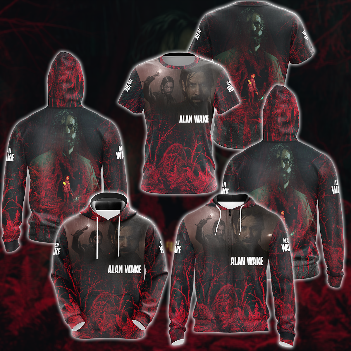 Alan Wake 2 Video Game All Over Printed T-shirt Tank Top Zip Hoodie Pullover Hoodie Hawaiian Shirt Beach Shorts Joggers