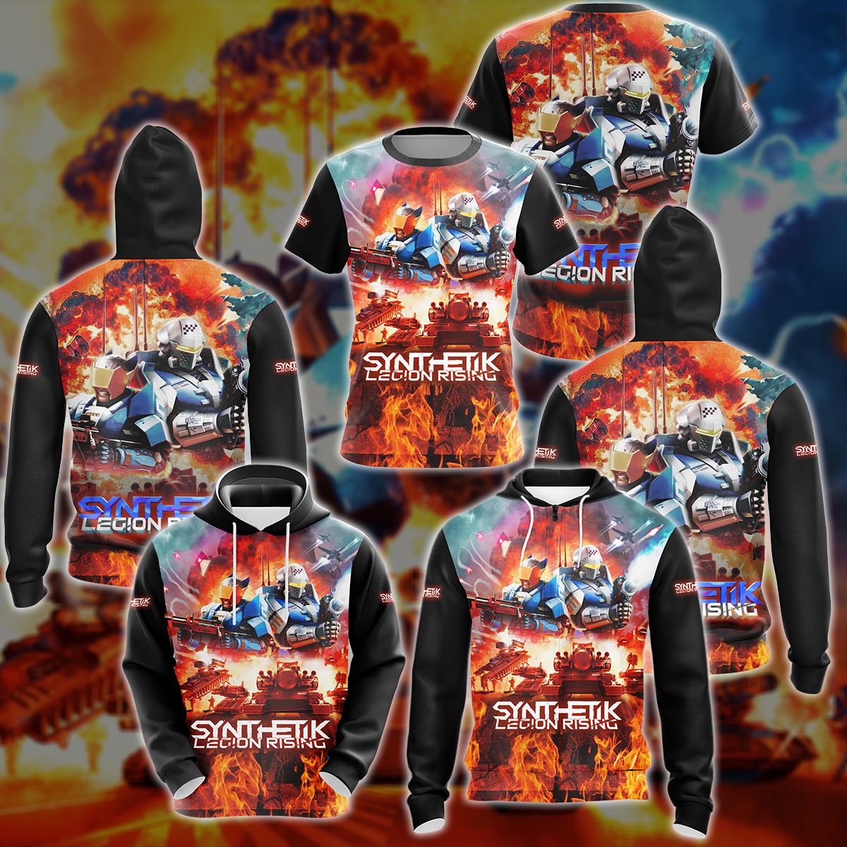 Synthetik: Legion Rising Video Game 3D All Over Printed T-shirt Tank Top Zip Hoodie Pullover Hoodie Hawaiian Shirt Beach Shorts Jogger