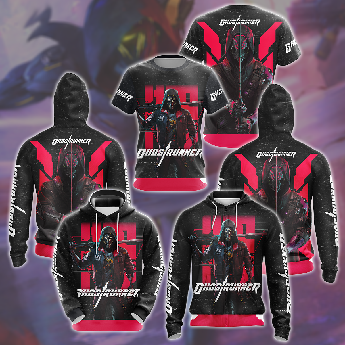 Ghostrunner Video Game All Over Printed T-shirt Tank Top Zip Hoodie Pullover Hoodie Hawaiian Shirt Beach Shorts Joggers