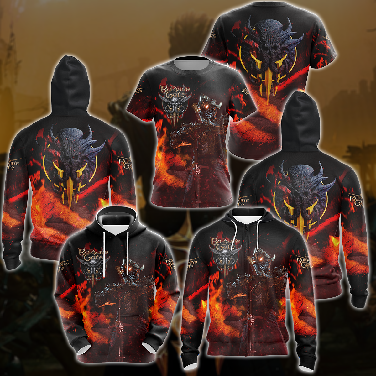 Baldur's Gate 3 Video Game All Over Printed T-shirt Tank Top Zip Hoodie Pullover Hoodie Hawaiian Shirt Beach Shorts Joggers