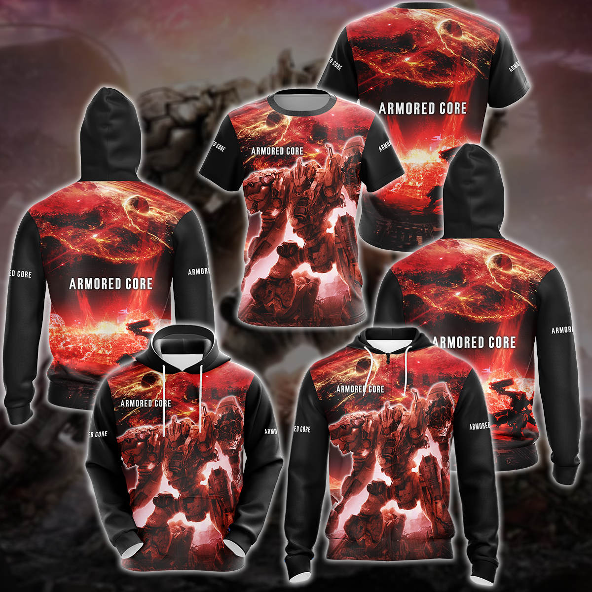 Armored Core Video Game All-Over T-shirt Hoodie Tank Top Hawaiian Shirt Beach Shorts Joggers