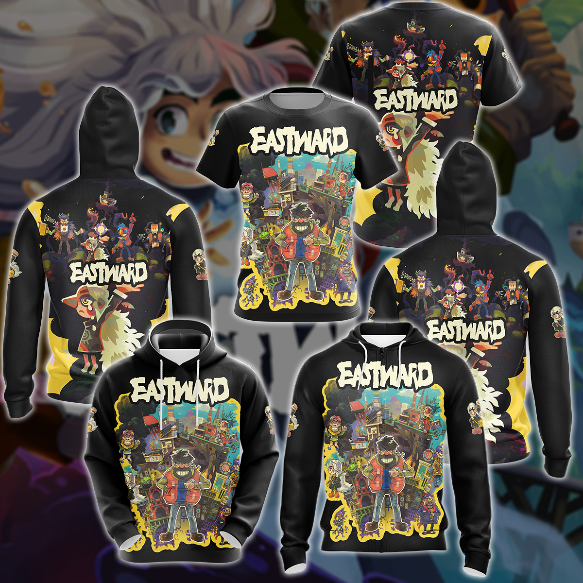 Eastward Video Game 3D All Over Printed T-shirt Tank Top Zip Hoodie Pullover Hoodie Hawaiian Shirt Beach Shorts Joggers