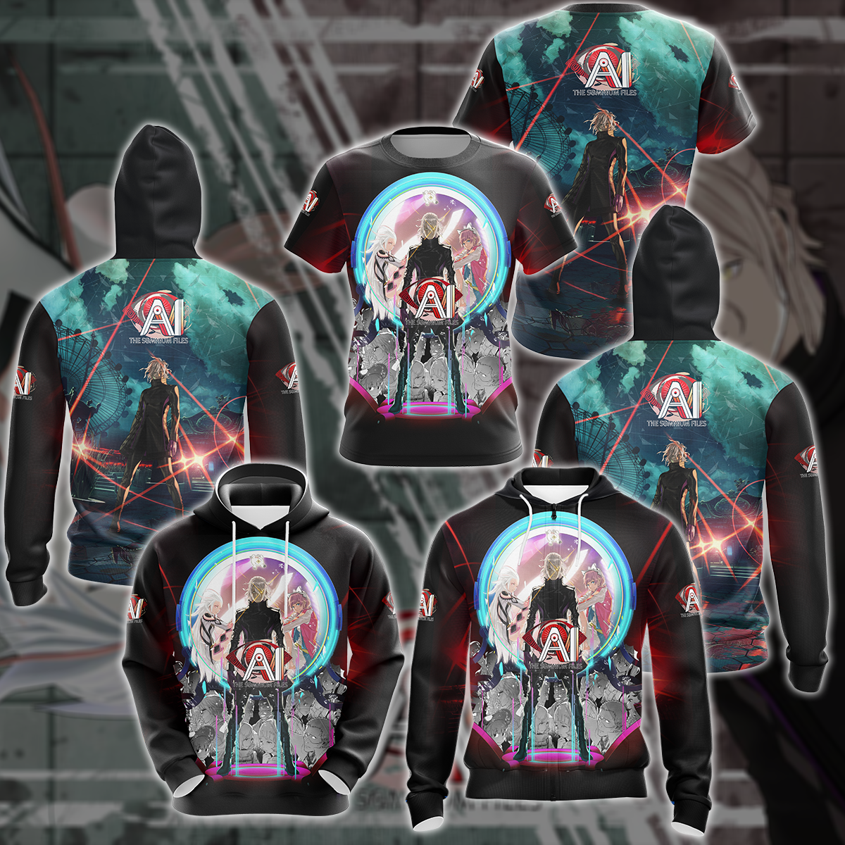 AI: The Somnium Files Video Game All Over Printed T-shirt Tank Top Zip Hoodie Pullover Hoodie Hawaiian Shirt Beach Shorts Joggers